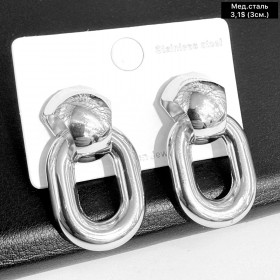 Сережки мед.сталь 10724 (3см)